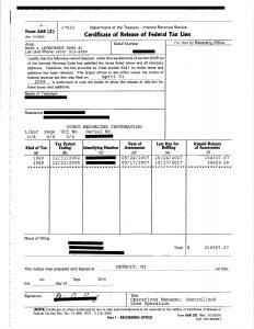 Form releasing client of over $200k of debt