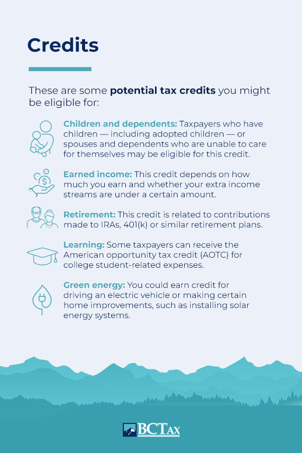 Potential tax credits list