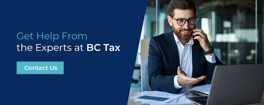 Man calling tax professionals at BC Tax to get Tax Resolution Help