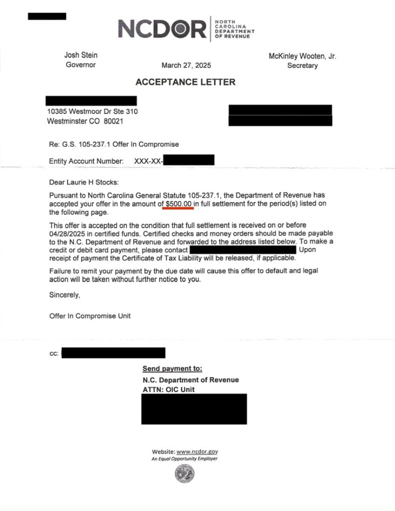 OIC Acceptance State